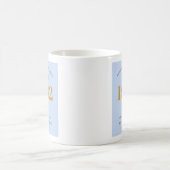 Mug 60e anniversaire Nom 1962 Blue Grey Elegant Chic (Centre)
