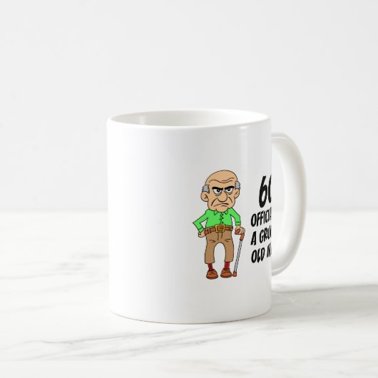 Mug 60e anniversaire officiellement Grumpy Old Man Cof (Devant droit)