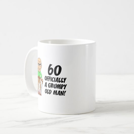 Mug 60e anniversaire officiellement Grumpy Old Man Cof (Devant gauche)