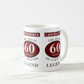 Mug 60e anniversaire Red Genuine Legend Ajouter votre  (Devant droit)