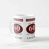 Mug 60e anniversaire Red Genuine Legend Ajouter votre  (Devant gauche)