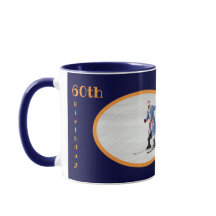 60e anniversaire Texte Modèle photo Bleu Orange Am