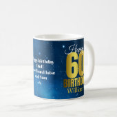 Mug 60e anniversaire Typographie de l'espace bleu (Devant droit)