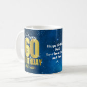 Mug 60e anniversaire Typographie de l'espace bleu (Devant gauche)