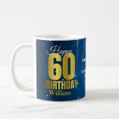 Mug 60e anniversaire Typographie de l'espace bleu (Gauche)