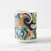 Mug 60s les années 70 Vibe Retro Swirls Abstrait Pat#1 (Centre)