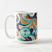 Mug 60s les années 70 Vibe Retro Swirls Abstrait Pat#1 (Gauche)