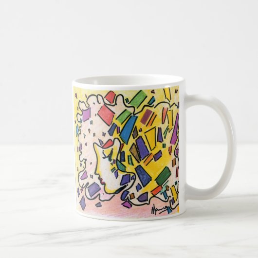 Mug 60s Peter Max aquarelle coloré profil confitti (Droite)