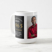 Mug 60th Birthday 1965 Black Gold Ajouter Nom Photo Gr (Devant gauche)