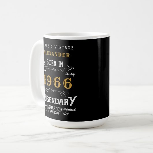Mug 60th Birthday 1966 Legendary Retro (Devant gauche)