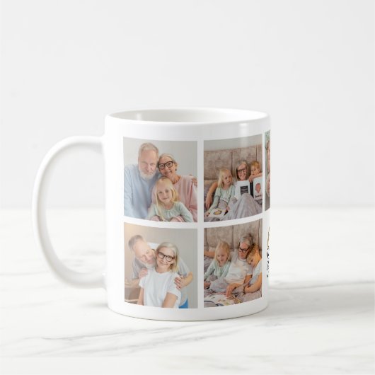 Mug 60th Birthday Photo Collage Script Typography Gold (Gauche)
