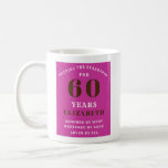 Mug 60th Birthday Vibrant Pink Ajouter votre nom<br><div class="desc">Une grande idée cadeau de 60e anniversaire. Le texte de cette tasse est facilement édité à l'aide du modèle fourni.  Consultez nos autres idées de cadeaux et de cadeaux de fête.</div>