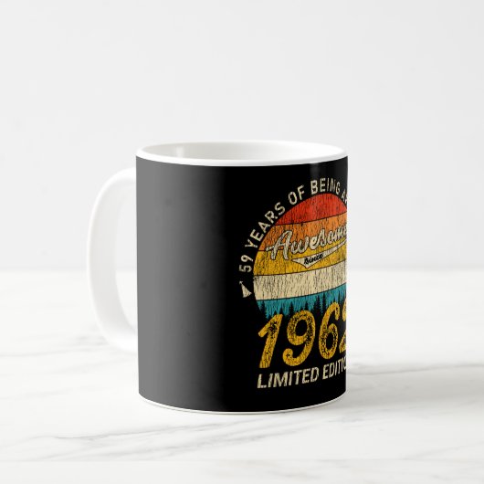 Mug 63 Ans 1962 Retro Awesome 63e anniversaire Cadeau (Devant gauche)