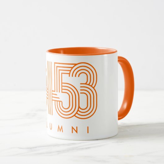 Mug 6453 ALUMNI Bouge orange et blanche (Devant droit)