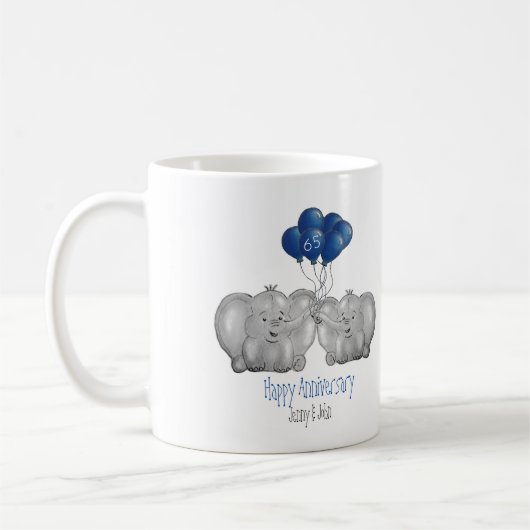 Mug 65e anniversaire du mariage Sapphire cadeau d'élép (Gauche)