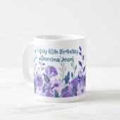 Mug 65e anniversaire Grandma Flowers Aimer Élégant Flo (Devant gauche)