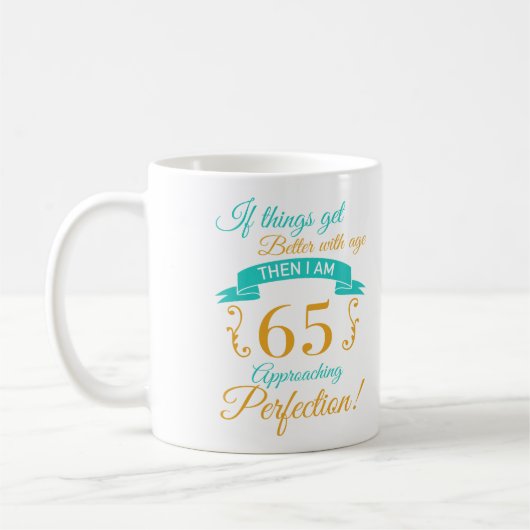Mug 65e anniversaire mieux avec l'âge (Gauche)