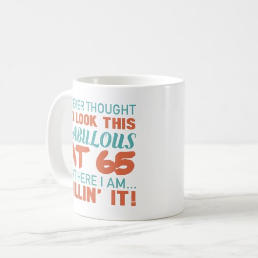 Mug 65e anniversaire pour les femmes fabuleuses (Devant gauche)