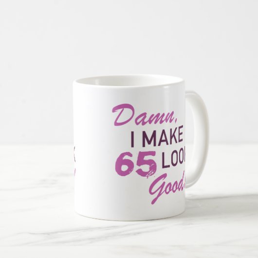Mug 65e Humour d'anniversaire (Devant droit)