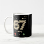 Mug 67 Appelle Drôle Mème de l'argot de la Gen Z Écran (Gauche)