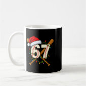 Mug 67 Baseball Xmas Lights Santa Hat Funny Holiday (Gauche)