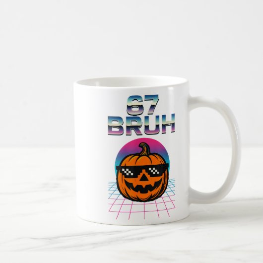 Mug 67 Bruh Mème Halloween Citrouille 6 7 Brainrot Six (Droite)