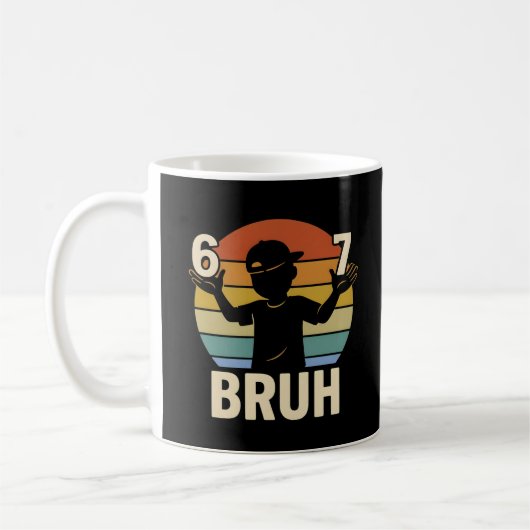 Mug 67 Bruh Retro Boy 6 7 Meme Kids Kindergarten (Gauche)