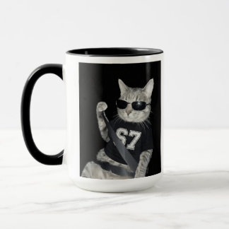 Mug 67 Cat Wearing Sunglasses Gen Alpha Funny Six Seve