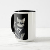 Mug 67 Cat Wearing Sunglasses Gen Alpha Funny Six Seve (Devant gauche)