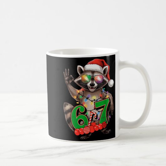 Mug 67 Christmas Funny Raccoon Festive 6-7 Meme Boys G (Droite)