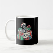 Mug 67 Christmas Skeleton Xmas Santa Hat Six Seven Fun (Gauche)