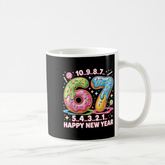 Mug 67 Countdown Happy New Year 2026 Funny Donut Numbe (Droite)