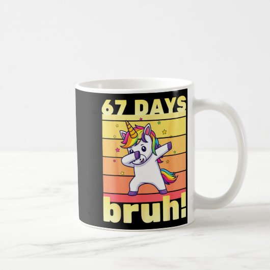 Mug 67 Days Of School Bruh Funny Teacher Kids Dabbing (Droite)
