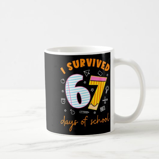Mug 67 Days Of School Cool Teacher Design (Droite)