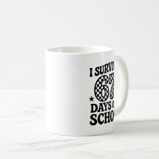 Mug 67 Days Of School Groovy Checkered  (Devant droit)