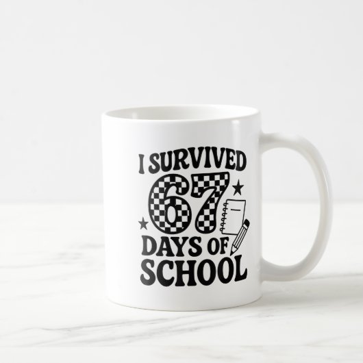 Mug 67 Days Of School Groovy Checkered  (Droite)