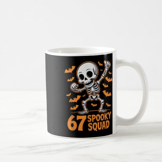 Mug 67 Équipe effrayante Halloween Squelette 6 7 Mème  (Droite)