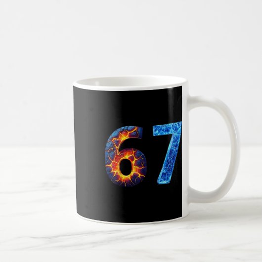 Mug 67 Fire Ice Numéro Drôle Six Sept Mème 6 7  (Droite)