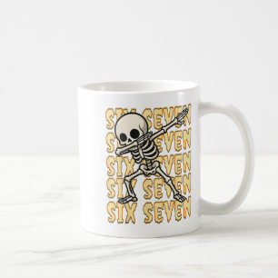 Mug 67 Halloween Drôle Six Sept Mème Brainrot Squelett