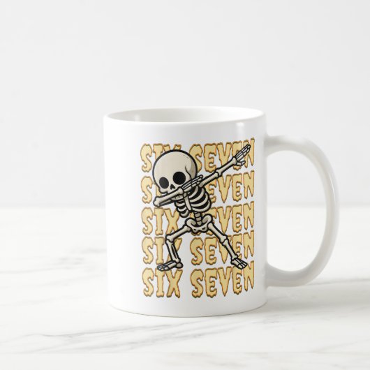 Mug 67 Halloween Drôle Six Sept Mème Brainrot Squelett (Droite)