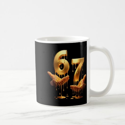 Mug 67 Hands Six Seven 6 7 Gold Drip Teens Boys Kids D (Droite)
