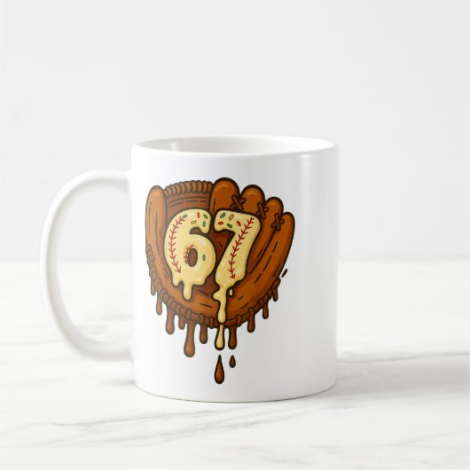 Mug 67 Ice Cream Drip Funny Six Seven Baseball (Gauche)