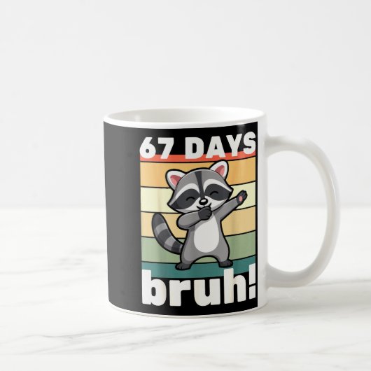 Mug 67 Jours D'école Bruh Drôle De Mème Garçons Enfant (Droite)