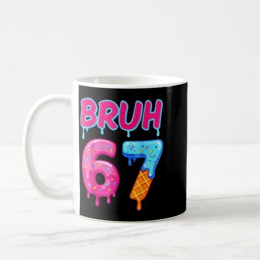 Mug 67 Meme 6 7 Numbers Ice Cream Six Seven Bruh Funny (Gauche)