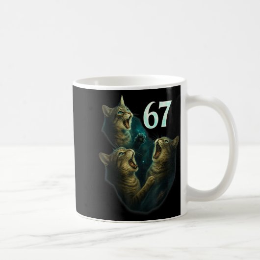 Mug 67 Meme Cat Howling At 67 Funny 6 7  (Droite)