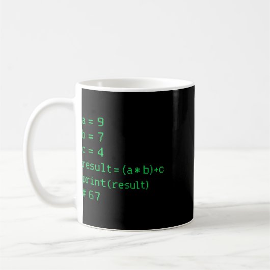 Mug 67 Mème Code Python Résultat Humour Geek Six Sept (Gauche)