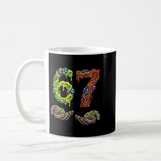 Mug 67 Meme Funny Gen Alpha Six Seven Hands Gesture Br (Gauche)