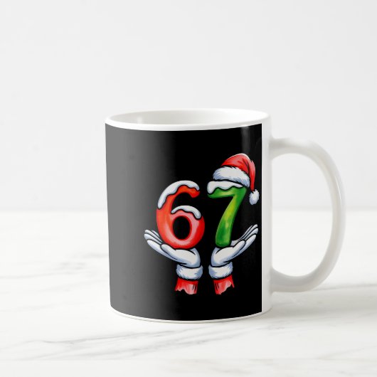 Mug 67 Meme Santa Claus Hand Funny Six Seven Christmas (Droite)