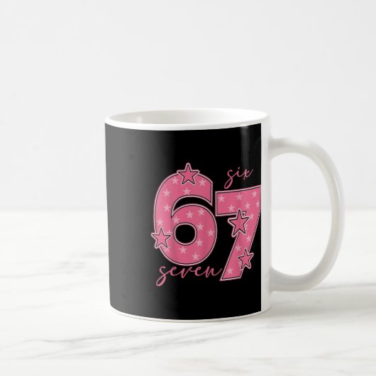 Mug 67 Meme Six Seven Argot Gen Alpha Mignon Rose 6 7 (Droite)