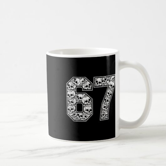 Mug 67 Meme Skull Pattern Graphic Halloween Number Art (Droite)